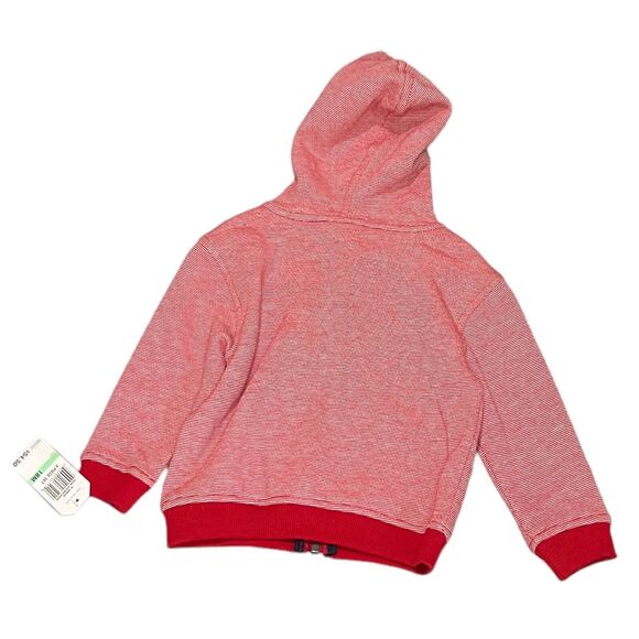NWT Nautica Hoodie Baby Boy Size 18 Month Red Rogue Stripe Full Zip Hoodie - Picture 3 of 5